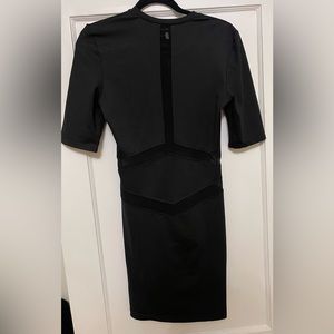 Neoprene see-through mesh details dress